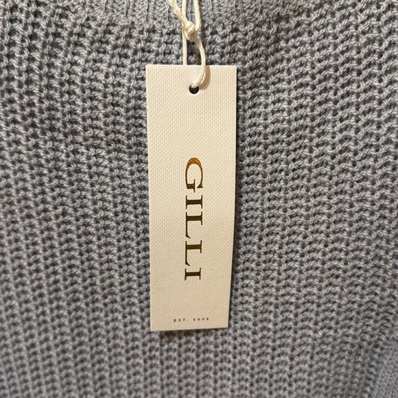 Gilli Light Blue Boxy Fit Sweater W/Front Pocket Cap Sleeve Size 2X NWT - Picture 3 of 5